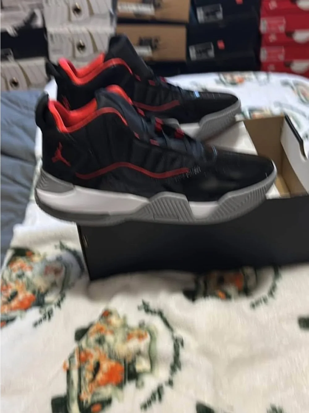 Men’s Jordan Stay Loyal  Black and Red High-Top Sneakers